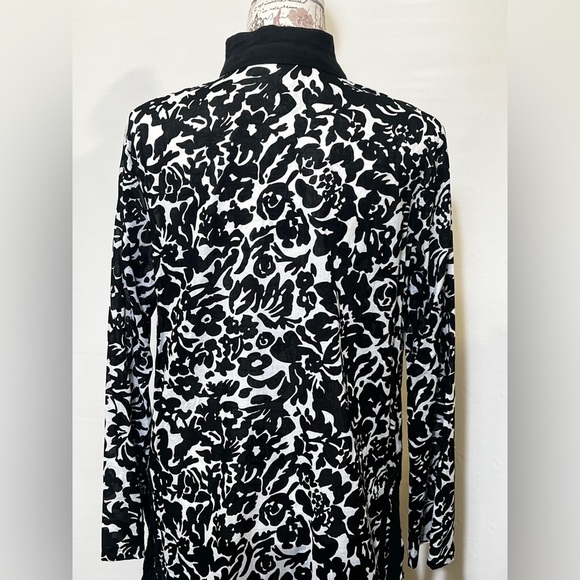 MICHAEL KORS Black and white floral print tunic top size L.‎ - Picture 5 of 12